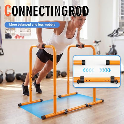 Adjustable Dip Bar, Parallel Bars Dip Equipment for Calisthenics, Heavy Duty Steel Dip Station with Soft High-Density Foam Handles for Home Gym Patio Office