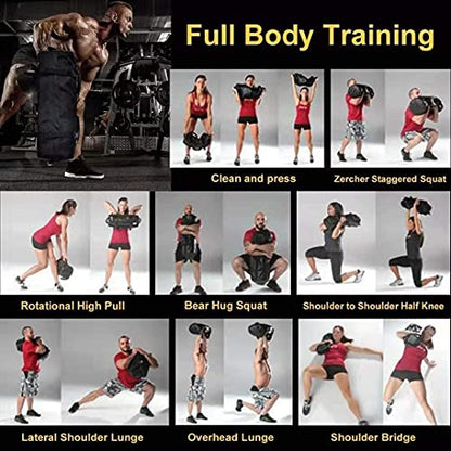 Hzeal Workout Sandbag Fitness Weight Bag Heavy Duty Training Weight Bag Weightlifting Sandbag, 40lbs Adjustable Weight Energy Bag Sand Filled Weights Bag with 4 Inner Bags and Handles (Green)