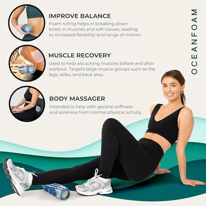 Oceanfoam Ripple Small Foam Roller for Physical Therapy (Royal Marbled) - color: Royal Marbled