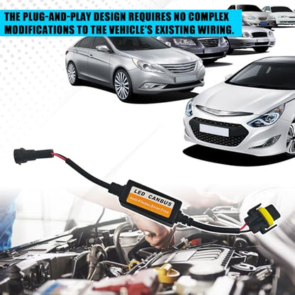 Car CAN Bus Decoder, H11 Load Resistor Turn Signal Harness Adapter, Anti-Flicker Error Decoder Resistor Universal for Tail Light Conversion Kit (H8/H9/H11, 2PCS) - size: H11