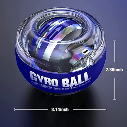 Auto-Start Wrist Power Gyro Ball with LED Lights, Wrist Strengthener and Forearm Exerciser for Stronger Arm Fingers and Muscle - color: Colourful Light-Blue