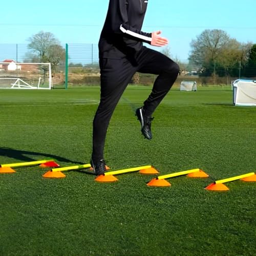 Amber Fight Gear Ultimate Agility Training Bundle,10-Piece Hurdle Set with 20 Cones, Adjustable Poles & Carry Bag – Speed, Agility & Coordination Drills Equipment