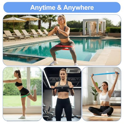 40 Pcs Resistance Bands Bulk, Loop Exercise Bands Set for Gym Members Sports Class Students Gift, 5 Pieces Each Set with Storage Bag, Fitness Bands for Outdoor Home Gym Yoga Pilates