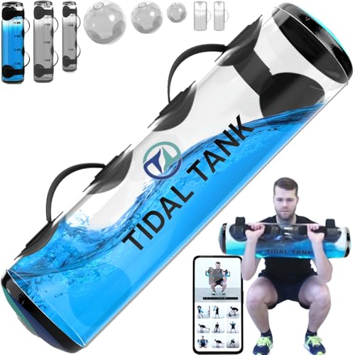 Tidal Tank Tube - The Original Aqua Bag - Water Weight Bag up to 79 lbs - Adjustable Workout Sand Bags Weights Alternative - Portable Sandbag Fitness Equipment Set, Home Exercise Gym - Including App - color: Extra large: max. 70 lb