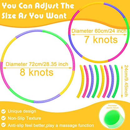 Toy Hoop Detachable Plastic Hoops Exercise Equipment Toy Adjustable Rings for Sports Party Game Dance Pet Training - color: Vinsot