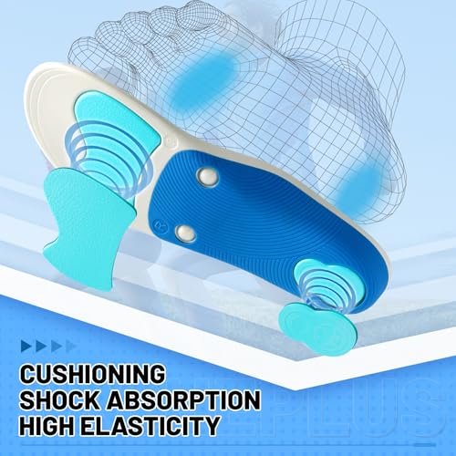 220lbs+ Metatarsalgia Insole Plantar Fasciitis Pain Relief Insert - color: Light Blue, size: MEN (13-13 1/2)|WOMEN (15-15 1/2)--310MM