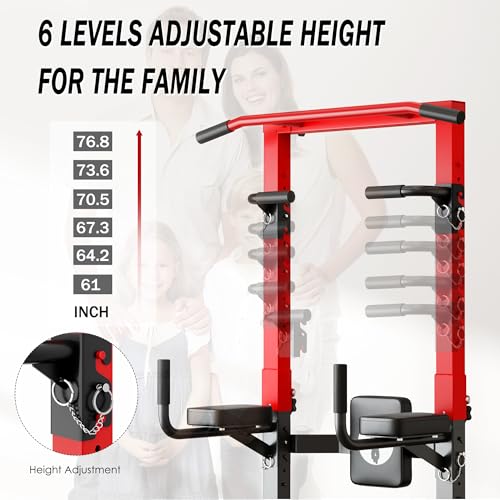 SogesHome Foldable & Height Adjustable Power Tower Pull Up Bar Dip Station