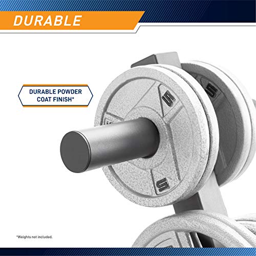 Marcy Olympic Weight Plate Tree for 2-Inch Plates Weight Storage Rack - color: L-Frame - Black