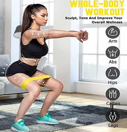 Resistance Bands for Working Out and Core Sliders | Home Gym Equipment Workout Fitness Equipment Elastic Exercise Bands Mini for Glute Leg