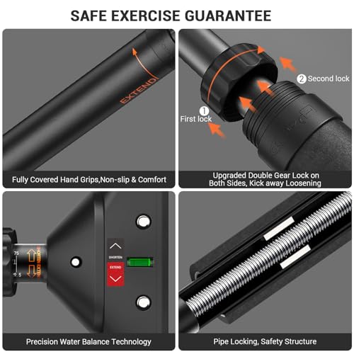 Sportneer Pull Up Bar Doorway Chin Up Bar No Screws Door Frame with Resistance Band Bar, Sportneer Detachable Workout Exercise Bar Handles for All Kinds Resistance Bands