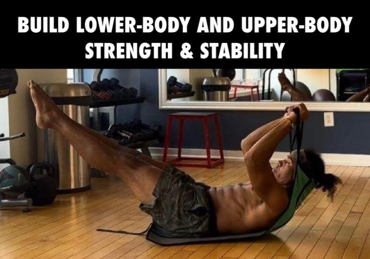 Core and Abs Resistance Trainer with Head, Neck and Back Support, Lightweight & Portable, Home Gym Equipment or Travel Workouts
