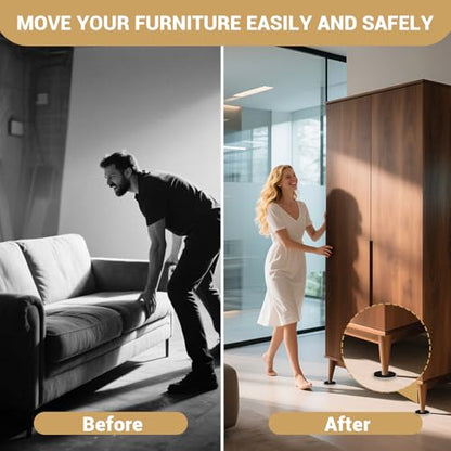 3-1/2" Furniture Sliders for Carpet, 8 Pack Furniture Sliders for Hardwood Floors, Heavy Duty Moving Pads Sliders for Floor Protectors, HOME MASTER HARDWARE
