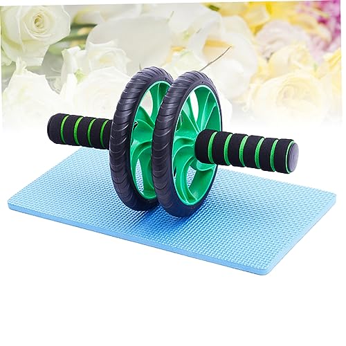 Dual Wheel Abdominal Roller with Knee Pad Device for Core Strength and Muscle Building Lightweight and Portable Green Ab Wheel for Home Workouts