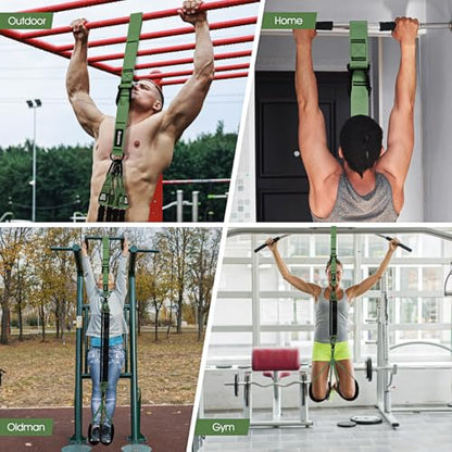 Pull Up Assistance Bands, Resistance Bands for Pull Up Bar Workout, Adjustable Heavy Duty Pull Up Assist Equipment with 4 Assistance Bands, Home Gym Fitness Exercise Strength Training - color: Green