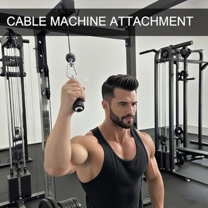 Ergonomic Tricep Rope Pulldown Attachments, Upgraded 27 32 40 & 47 Inch Extra Long Triceps Rope Cable Attachments for Gym, LAT Pull Down Bar for Cable Machine, Tricep Workout Cable Attachments - color: SINGLE HANDLE-1