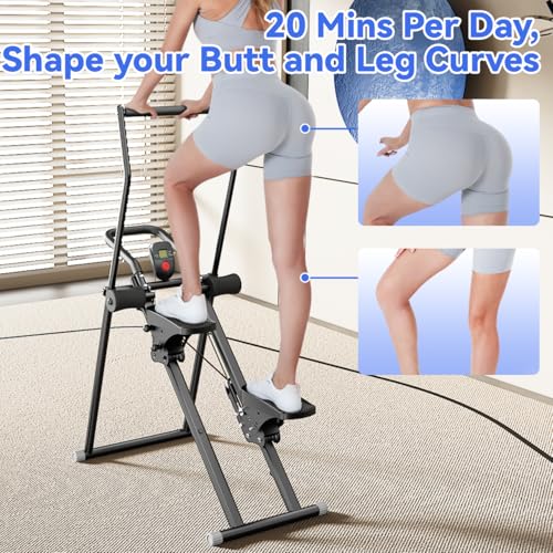 Stair Stepper & Ab Machine by SEWD, 2-in-1 Cardio Workout Equipment with Adjustable Handlebar & Large Pedals, 90% Pre-Assembled Fitness Equipment, Quickly Switch from Stepper to Abdominal Machine