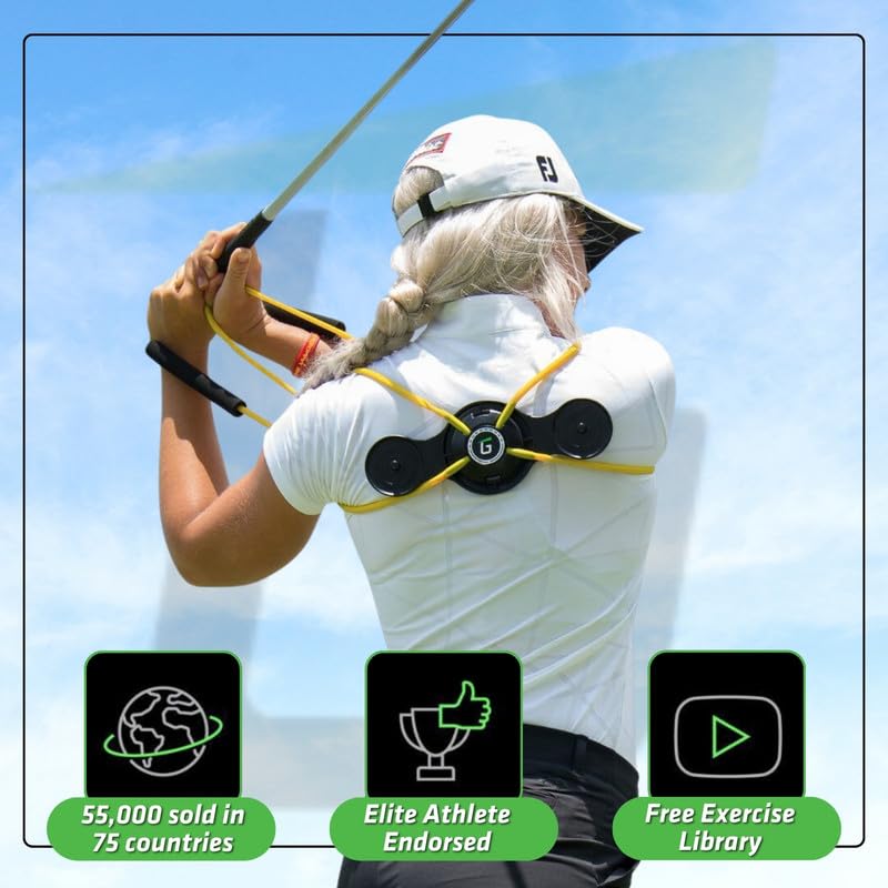 Golf Swing Performance Trainer Aid | Golf Swing Trainer Trusted by PGA Coaches | Backed by 30 Years Research | Elevate Your Golf Training | Enhance Strength, Stability, Rotation & Posture - style: TPro Yellow - light for golf skills