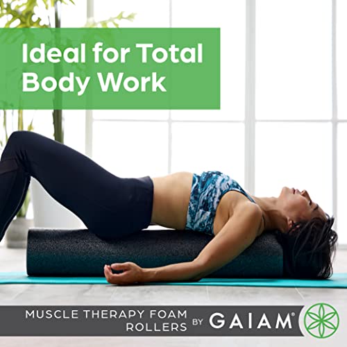Gaiam Restore Foam Roller for Muscle Massage - Deep Tissue Muscle Massager for Sore Muscles & Stimulation - Total Body Pain Relief, Back, Neck, Foot, Calf, Leg, Arm (18 Inch and 36 Inch) - size: 18-Inch, style: 18" Roller (Marbled Purple)