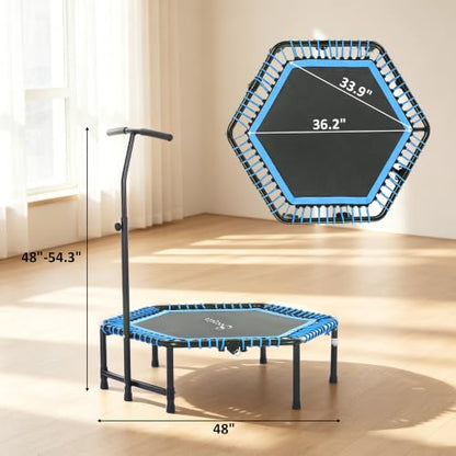 Soozier 48" Adult Hexagon Rebounder Trampoline Fitness Bungee Jumping Cardio Trainer Outdoor Bouncer Jumper Adjustable