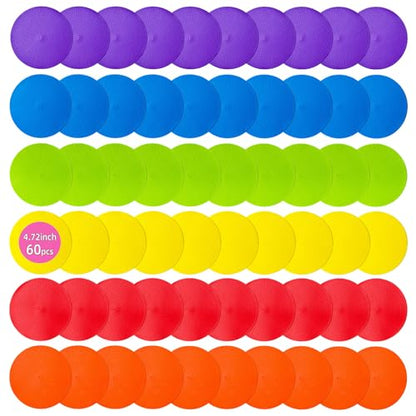 Poly Spots Spot Markers 4.72 Inch & 9 Inch Multicolor Floor Dots - style: 4.72inch 60 pcs