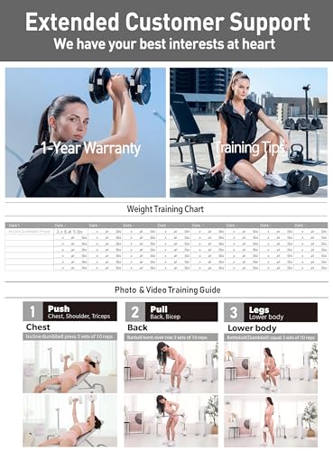 BYZOOM FITNESS Pure Series Adjustable Dumbbell - 12.5/25/27.5/50/55/75lb - ONE UNIT OR PAIR(check QTY before purchase) - 5-in-1/ 10-in-1 / 15-in-1 / 21-in-1 Flexible Hand Weights for Home Apartment Garage Gym, Strength Training & Fitness Workouts, White O