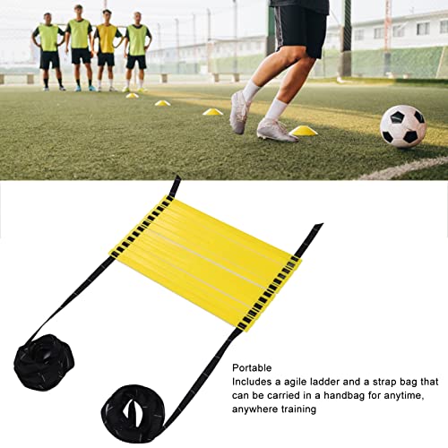 Agile Ladder Football Step Training Rope Ladder, Speed Ladder for Agility Drills, 6m 12 Rungs with Adjustable Width and Carry Bag for Soccer Basketball Volleyball