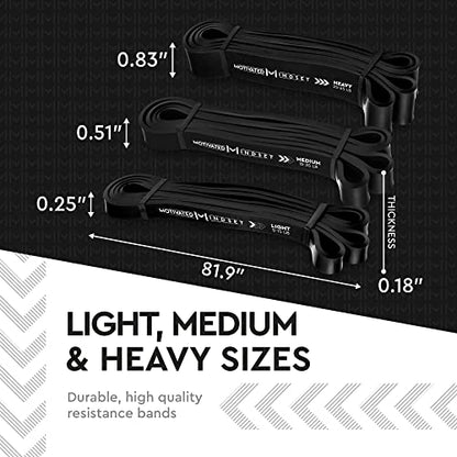 Set of 3 Resistance Bands with Travel Bag for Working Out | Heavy Duty Rubber Bands for Weightlifting and Stretching | Set of 3 (15-20lbs, 20-40lbs, 40-60lbs)