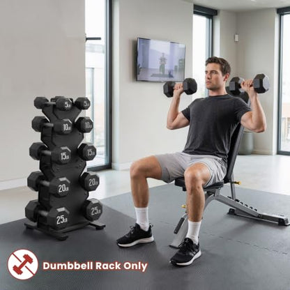 Dumbbell Rack Stand Only, 7-Tier | 5-Tier | 3-Tier Weight Rack for Dumbbell - color: Black, size: 5 Tier