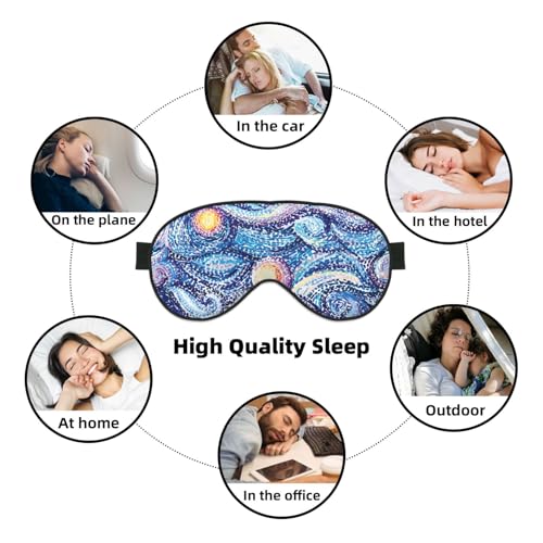 Abstract Blue Night Sky Sleep Mask Eye Mask with Adjustable Strap Eye Sleep Shade Cover Blocks Light for Women Men Airplane Travel Nap - color: Abstract Blue Night Sky