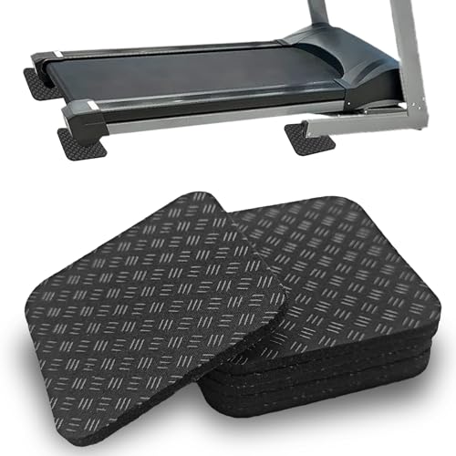 6PCS Treadmill Mat Pads, 4" x 4" Double-Sided Non-Slip Exercise Equipment Mat, Silicone Anti Vibration Pad for Walking Pad, Treadmill, Exercise Bike, Hardwood Floors Protection
