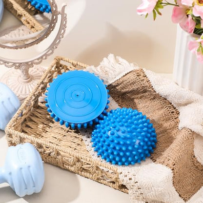 2 Pcs Half Round Massage Ball for Feet Blue Spiky Massage Ball for Adults Sports, Stability Training, Muscle Balancing Therapy, Yoga Gymnastics Exercise - color: Blue