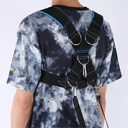 Weight Bearing Shoulder Strap Pulling Sled Harness Vest, Resistance Training Harness with Adjustable Pulling Strap for Tire Sled Core Leg Strength Workout