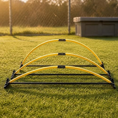 -Back Hurdle Simple-Arch to Set up Adjustable Agility Hurdle Portable for Athletes, Coaches, Speed Training - style: Basic Model Hurdle Set A 2 Sections/3 Pieces