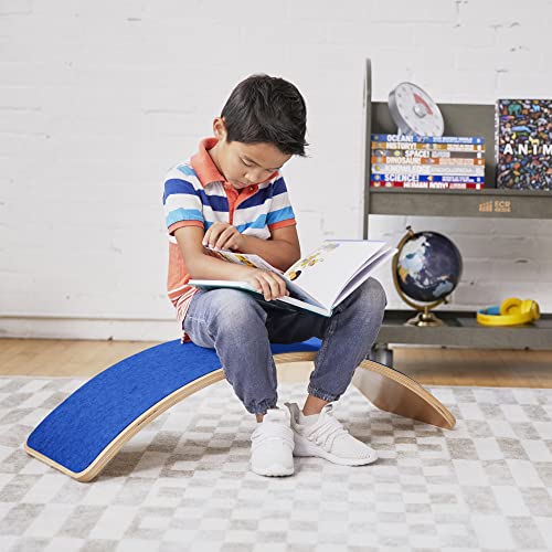ECR4Kids Balance Board with Felt Base, Montessori Toy, Blue - color: Blue