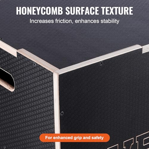 VEVOR 3 in 1 Plyometric Jump Box, Easy-to-Assemble Wood Plyo Box for Jumping Trainers, Home Gym Training and Conditioning - style: 24"x20"x16"