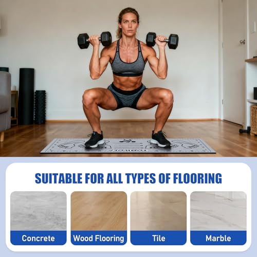 31.5'' X 13.8'' Non-Slip Squat Mat with Foot Position, Pro-Grade Exercise Mat Great for Squats, Leg and Lunges, Improving Muscle Activation, Versatility and Safety, Ideal for Home Fitness Enthusiasts - color: Grey