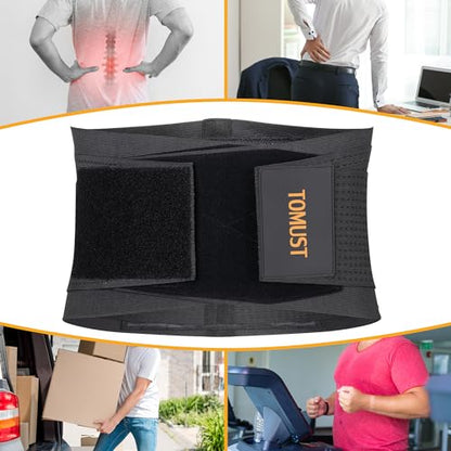 Back Braces for Lower Back Pain, Lumbar Support Belt, L | Dual adjustable compression straps with breathable support for lifting, working, sitting, standing, and daily back relief
