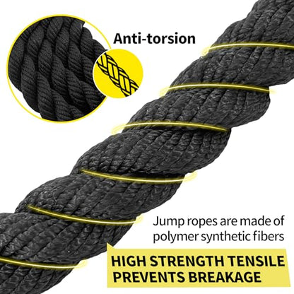 Weighted Jump Rope for Fitness, 2.4LB Total Body Muscle Workout Rope for Women & Men, 9.2FT Adult Skipping Rope Weighted Exercise Ropes for Gym Training Home Workout