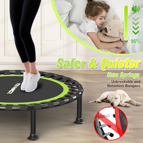 Foldable Mini Trampoline, 36"/40"/48" Rebounder Trampoline for Adults & Kids, 440lbs Capacity Indoor Fitness Workout Exercise Equipment