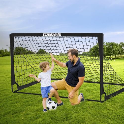 Kids Soccer Goals for Backyard, 2 of 6 x 4 ft Kids Soccer Goal Set Soccer Net with 10 Soccer Cones, Agility Ladder & Carry Bag, Portable Soccer Training Equipment.