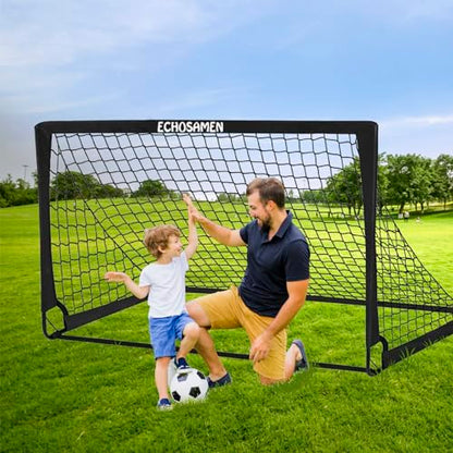 Kids Soccer Goals for Backyard, 2 of 6 x 4 ft Kids Soccer Goal Set Soccer Net with 10 Soccer Cones, Agility Ladder & Carry Bag, Portable Soccer Training Equipment.