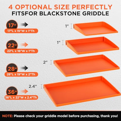 36" Silicone Griddle Mat for Blackstone 36 Inch Grill, Heavy Duty Food Grade Silicone Cover, All-Season Dirt & Rust Protection - size: 36" x 22" x 2.4"