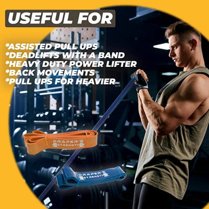 Draper's Strength Heavy Duty Resistance Stretch Loop Bands for Powerlifting Workout Exercise and Assisted Pull Ups - color: #11 4 Band Set Red-Green