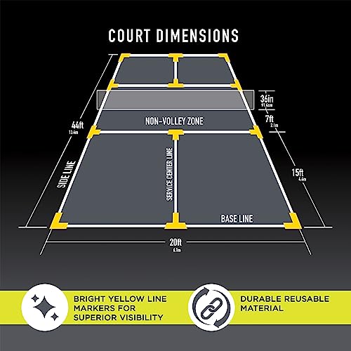 Franklin Sports Pickleball Court Marker Kit - Lines Marking Set with Tape Measure - Official Size Court Throw Down Markers