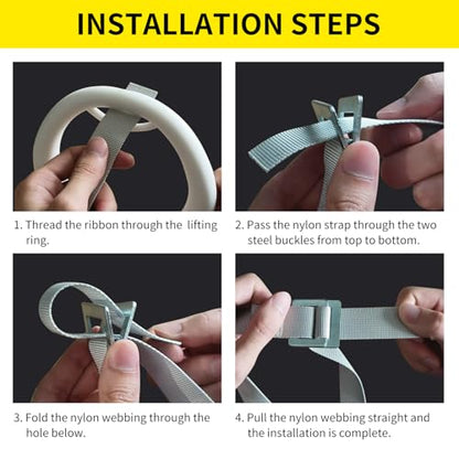 Gymnastic Rings, Both for Adults and Kids, Adjustable Strap Strength Home Exercise Gym Rings for Strength/Physical Training, Indoor Gym Anti -Slip Surface Design Rings