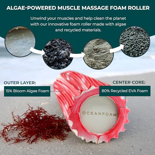 Oceanfoam Ripple Roller Small Foam Roller for Physical Therapy, Red Marbled - color: Red Marbled