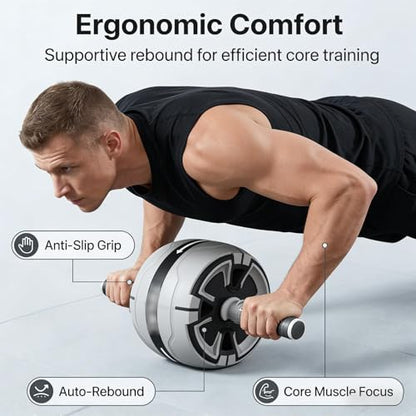 auto rebound ab roller intelligent brake ab wheel adjustable distance ab roller 70cm 100cm 150cm core trainer abs obliques home gym anti slip removable handle ergonomic grip progressive ab wheel compact abdominal roller beginner advanced core workout equi