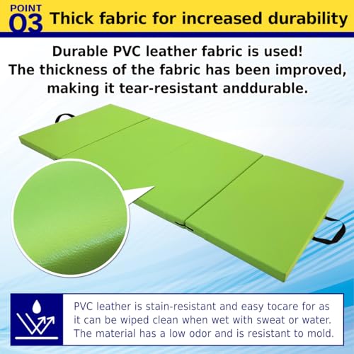 KaRaDaStyle Gymnastics Mat Folding Stretch Mats 71"x31"x2" Exercise Muscle Training Children Play Horizontal Bar Mat Yoga Sports Soundproof Home Use - color: Blue/4-fold