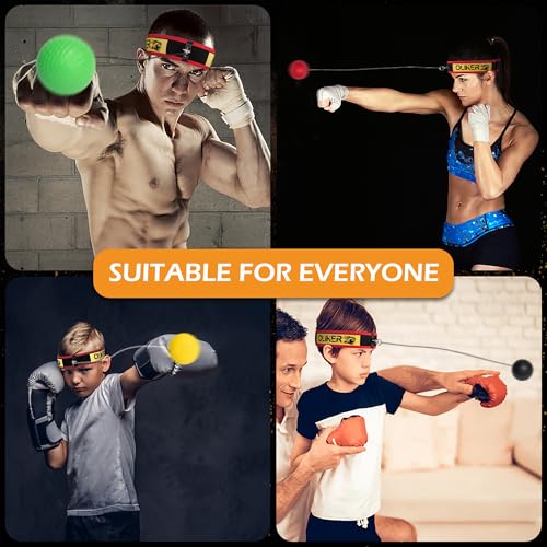 Boxing Reflex Ball for Adults and Kids, 4 Levels Boxing Ball with Adjustable Headbands, Perfect for Reaction, Agility, Punching Speed, Fight Skill and Hand Eye Coordination Training - style: Set-1