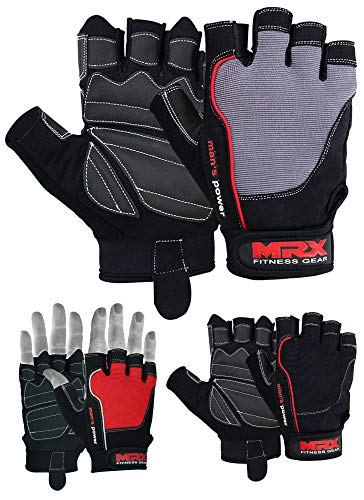 MRX Weightlifting Gloves for Men and Women Gym Workout Bodybuilding Strength Training Weight Lifting Grip Glove with Padded Palm - color: Grey, size: X Small